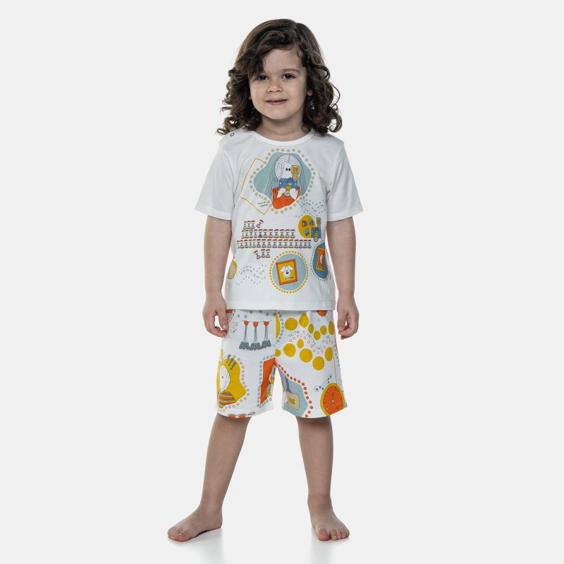 Pijama Manga Curta e Bermuda