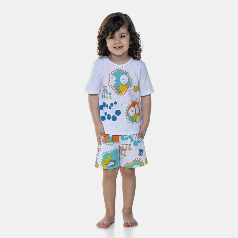 Pijama Manga Curta e Bermuda
