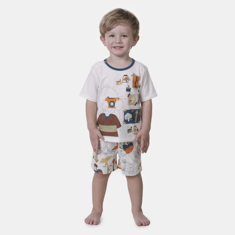 Pijama manga curta e bermuda    