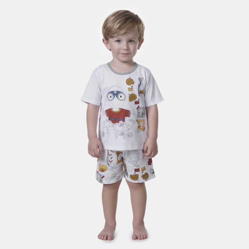 Pijama manga curta e bermuda