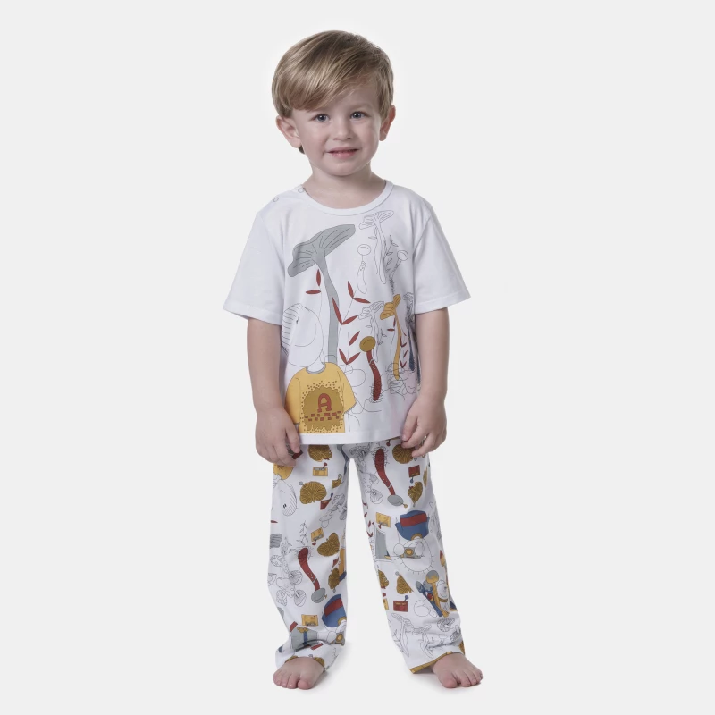 Pijama manga curta e calça