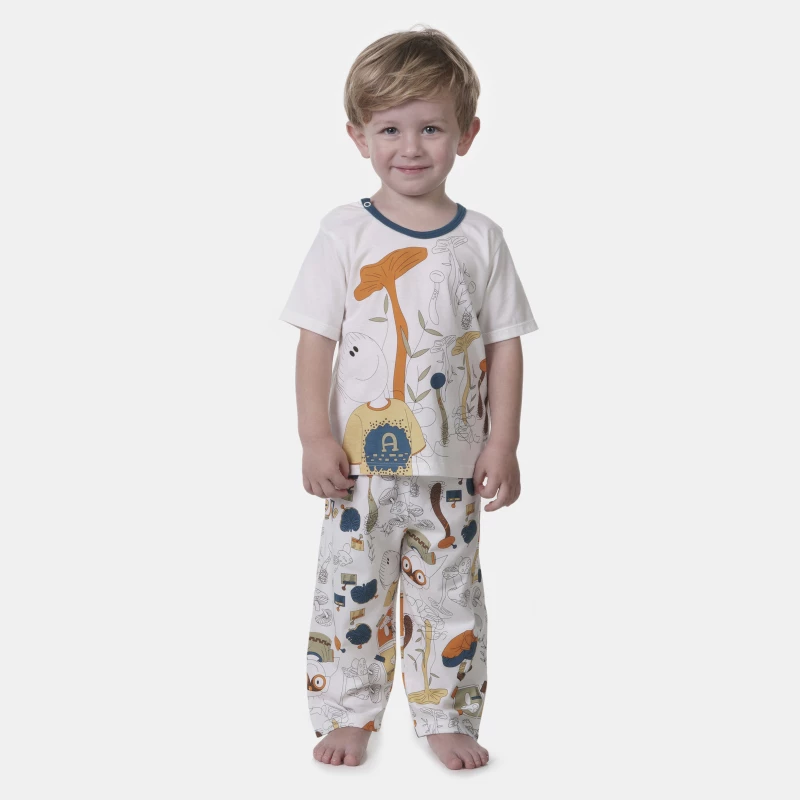 Pijama manga curta e calça