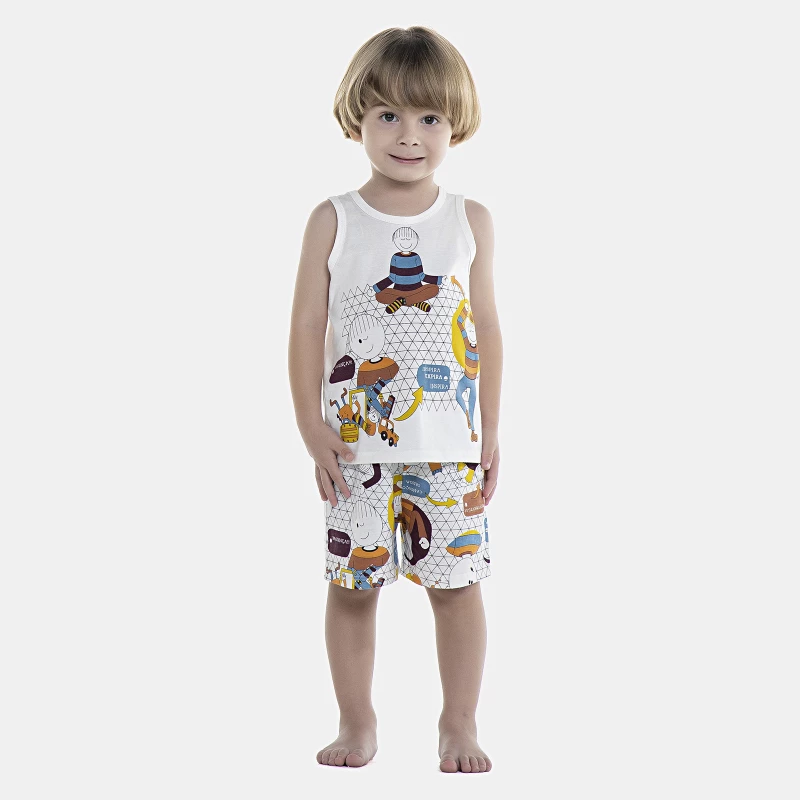 Pijama Masculino Baby Regata e Bermuda
