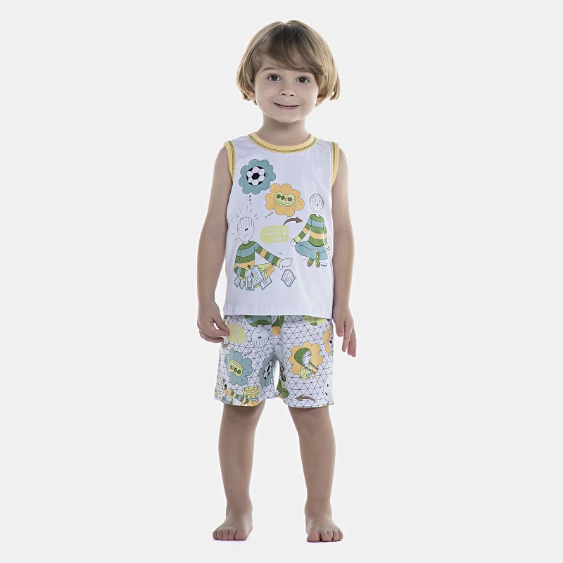 Pijama Masculino Baby Regata Machão e Bermuda