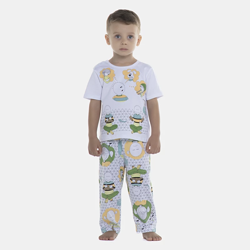 Pijama Masculino Baby Manga Curta e Calça