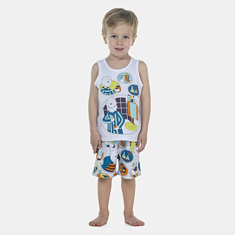 Pijama Masculino Baby Regata e Bermuda
