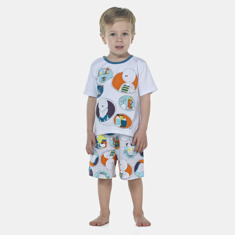Pijama Masculino Baby Manga Curta e Bermuda