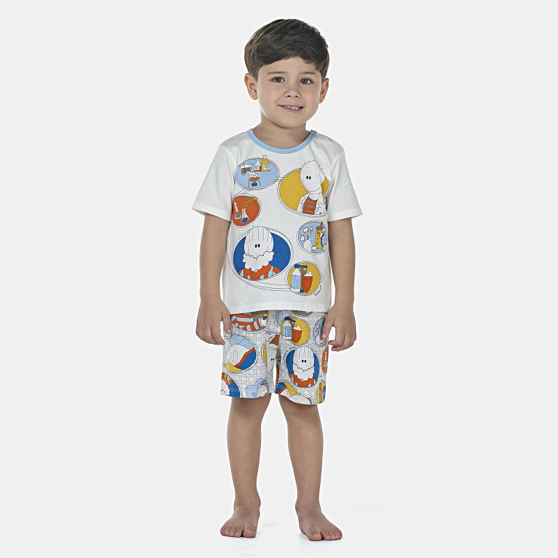 Pijama Masculino Baby Manga Curta e Bermuda