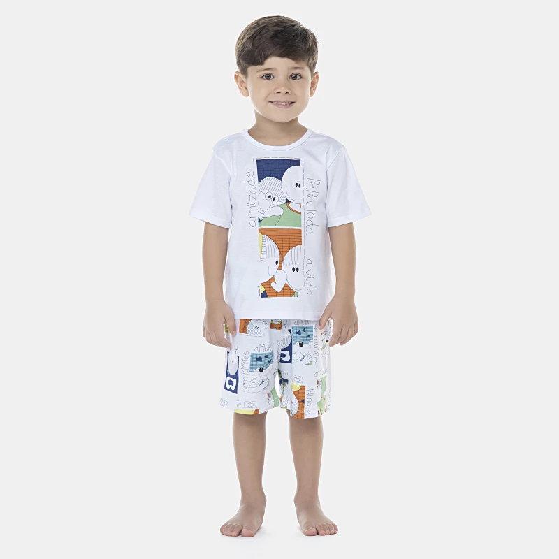 Pijama Masculino Baby Manga Curta e Bermuda