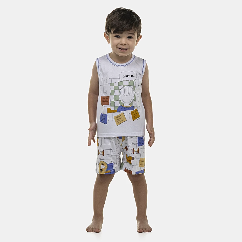 Pijama Masculino Baby Regata Machão e Bermuda