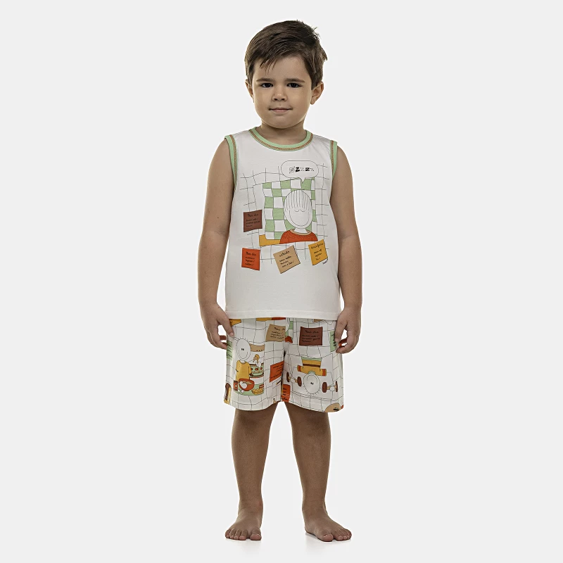 Pijama Masculino Baby Regata Machão e Bermuda