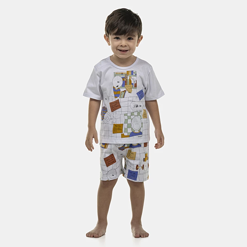 Pijama Masculino Baby Manga Curta e Bermuda
