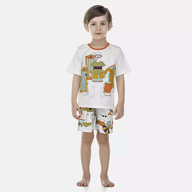 Pijama Masculino Baby Manga Curta e Bermuda