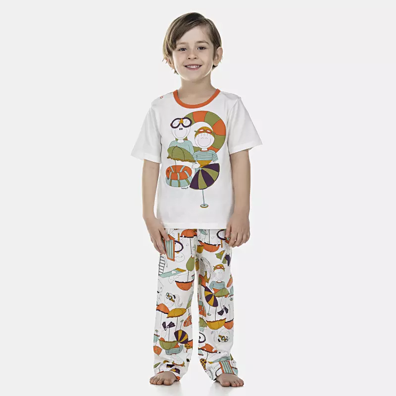 Pijama Masculino Baby Manga Curta e Calça