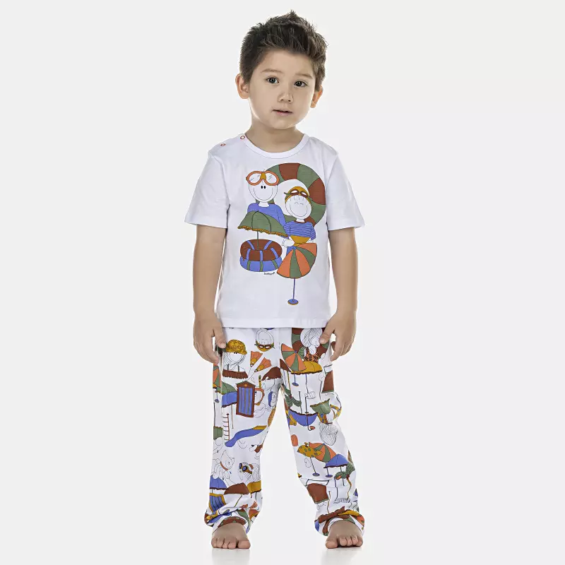 Pijama Masculino Baby Manga Curta e Calça