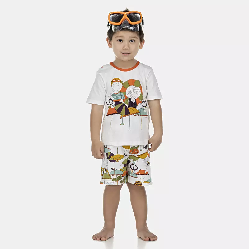 Pijama Masculino Baby Manga Curta e Bermuda