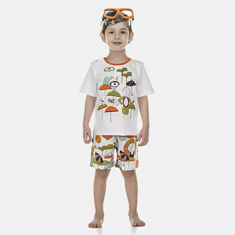 Pijama Masculino Baby Manga Curta e Bermuda