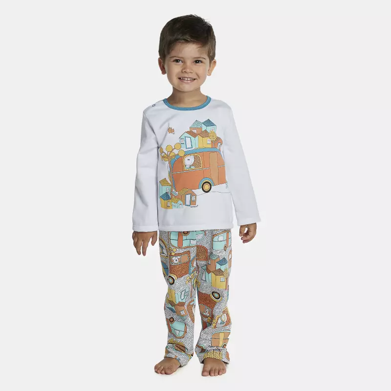 Pijama Masculino Baby Manga Longa e Calça Moletinho