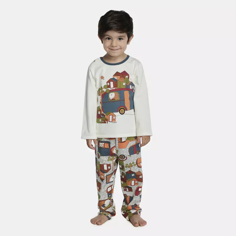 Pijama Masculino Baby Manga Longa e Calça Moletinho