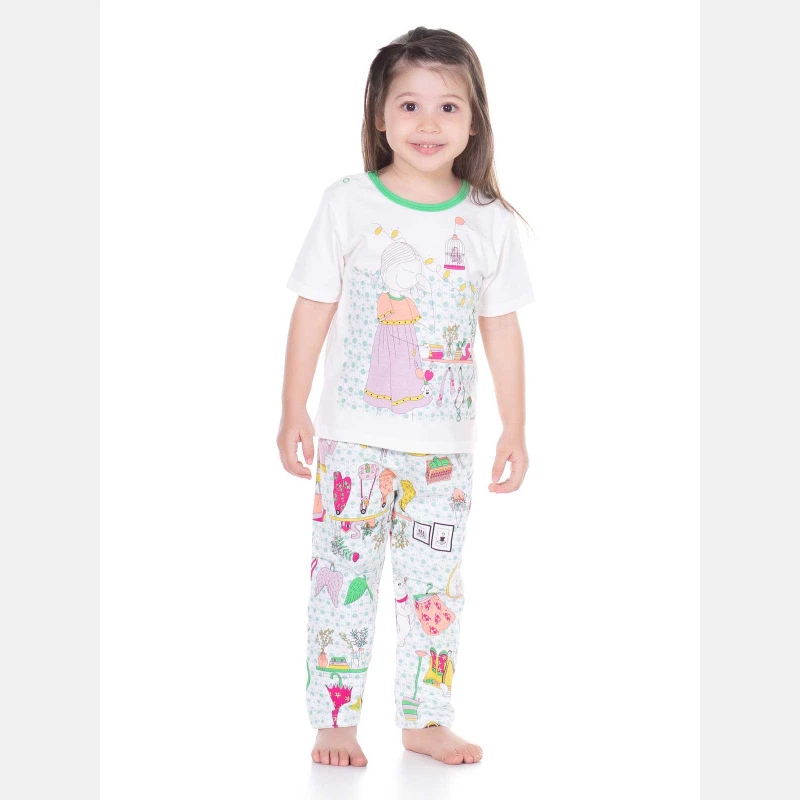 Pijama manga curta e calça