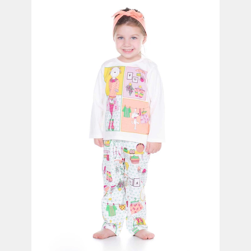 Pijama manga longa e calça 