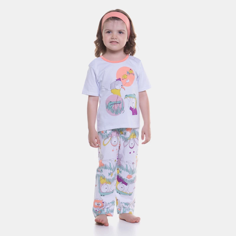 Pijama manga curta e calça