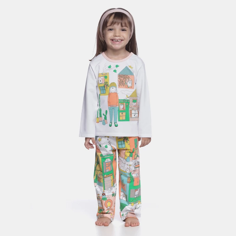 Pijama manga longa e calça     