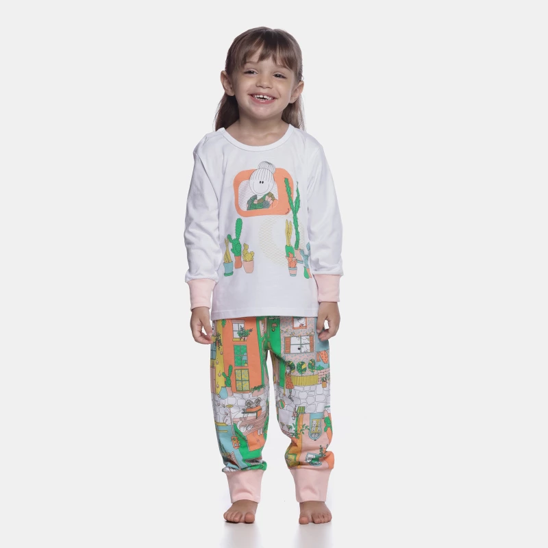 Pijama manga longa e calça      