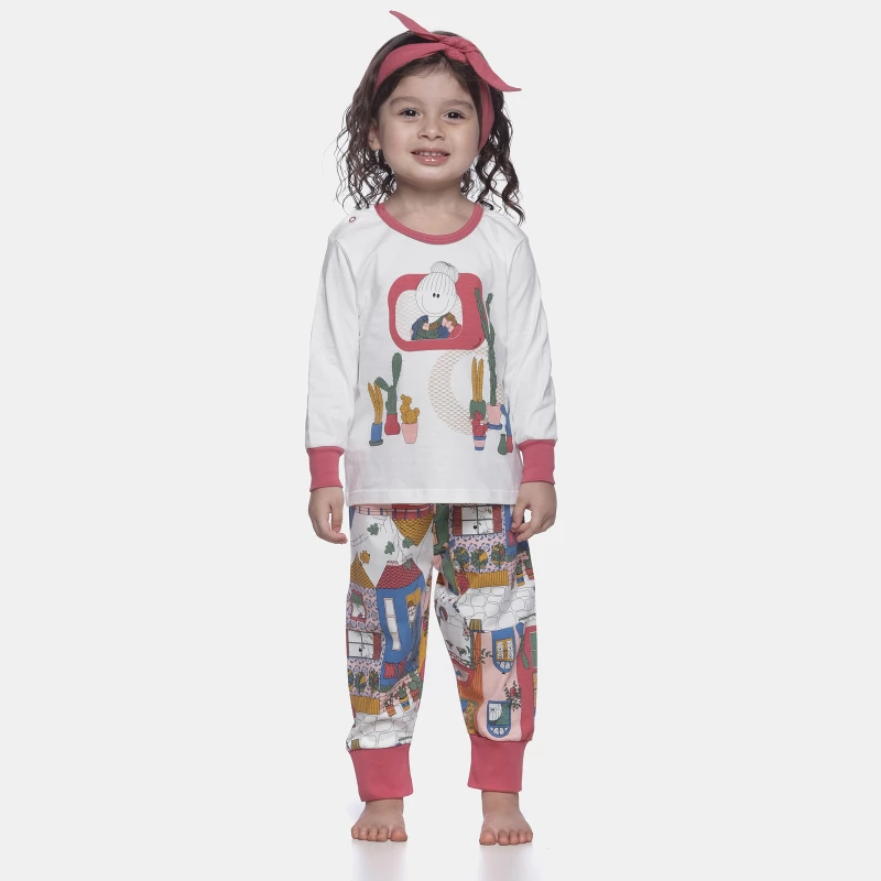 Pijama manga longa e calça