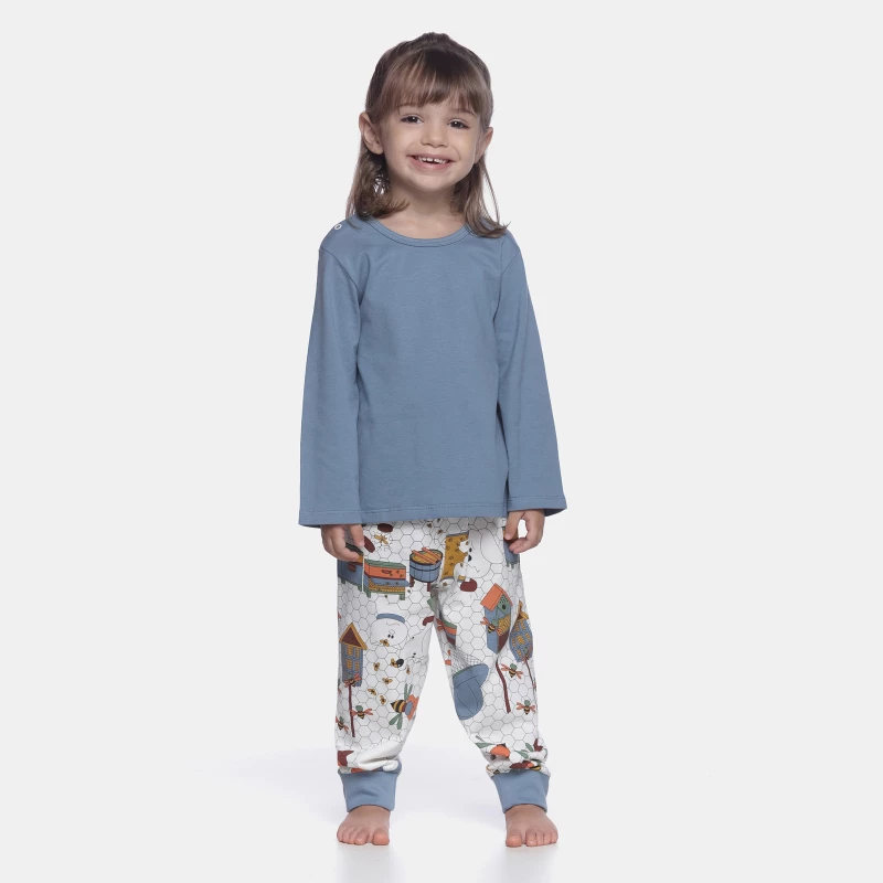 Pijama manga longa e calça