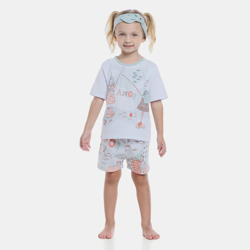 Pijama manga curta e short   