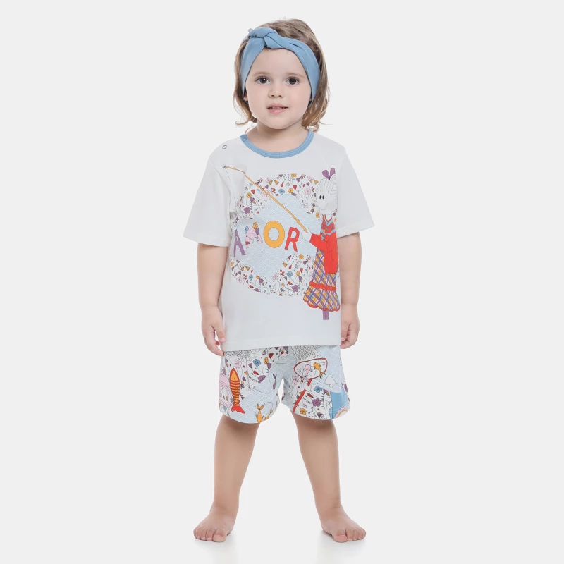 Pijama manga curta e short