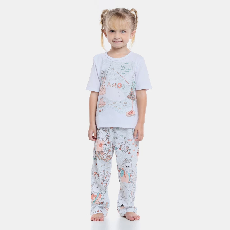 Pijama manga curta e calça