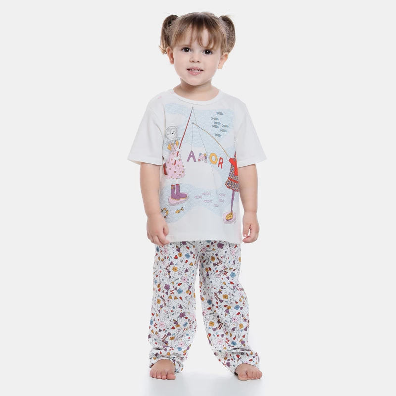 Pijama manga curta e calça