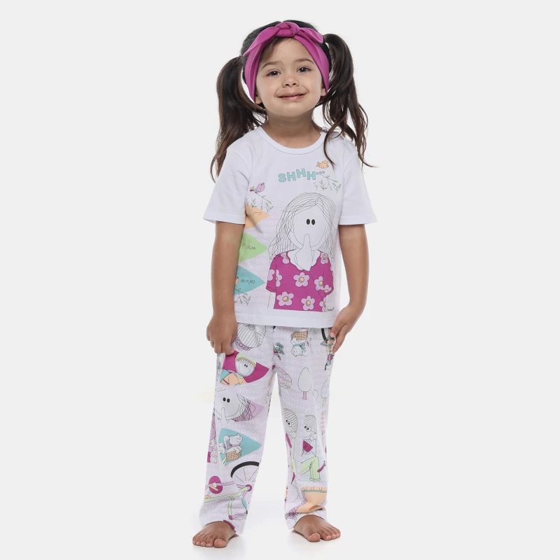 Pijama Manga Curta e Calça