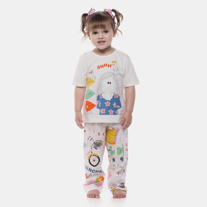 Pijama Manga Curta e Calça