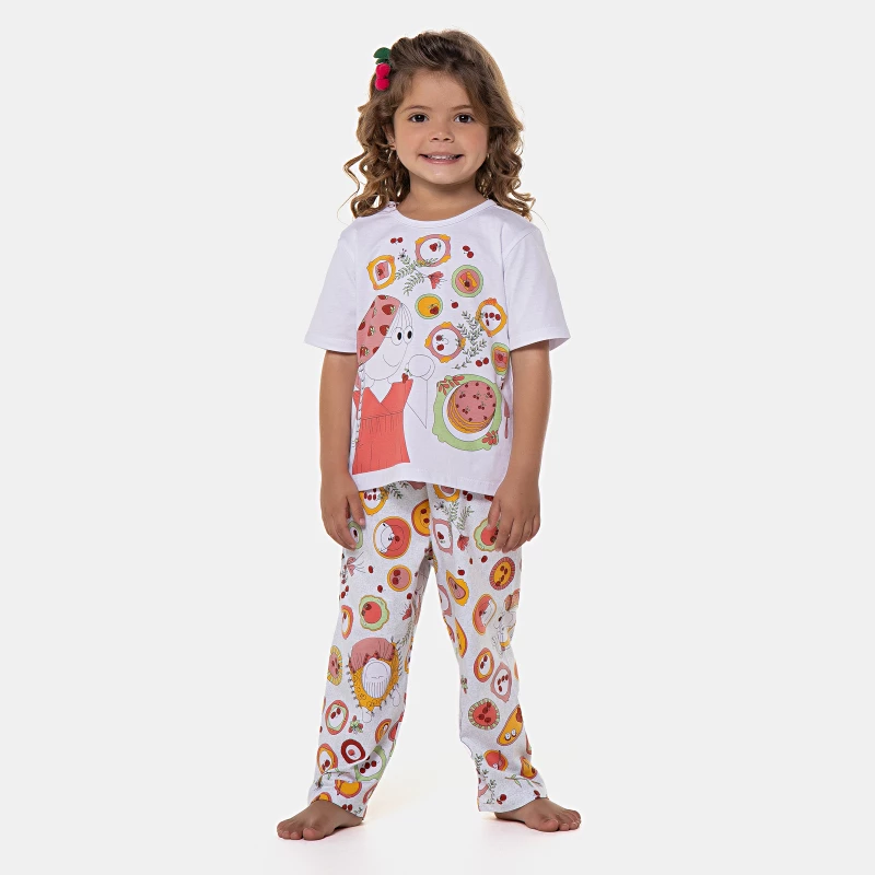 Pijama manga curta e calça 