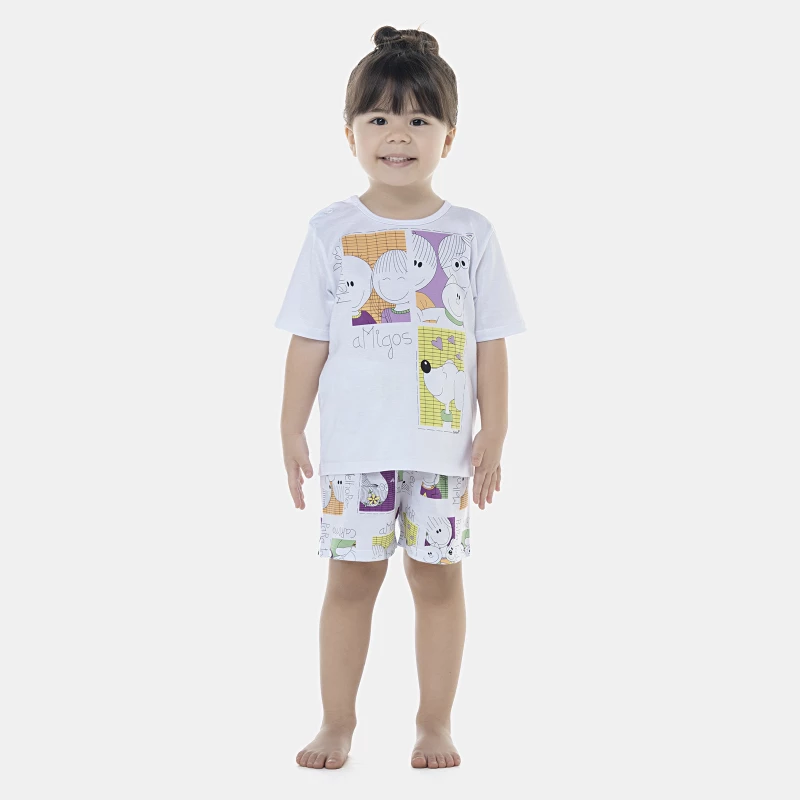 Pijama Feminino Baby Manga Curta e Short