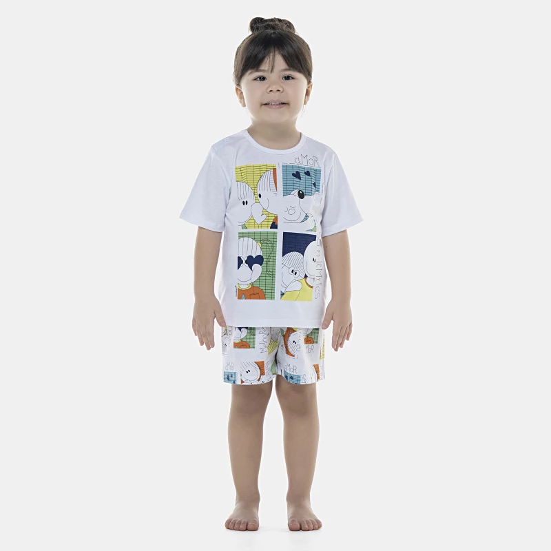 Pijama Feminino Baby Manga Curta e Short