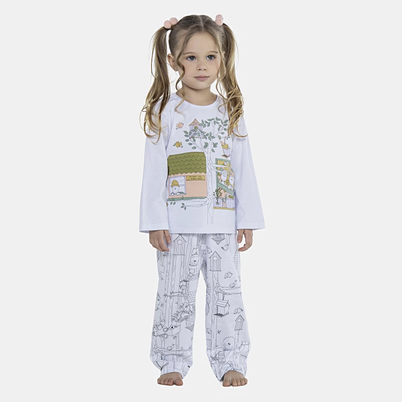 Pijama Feminino Baby Manga Longa e Calça