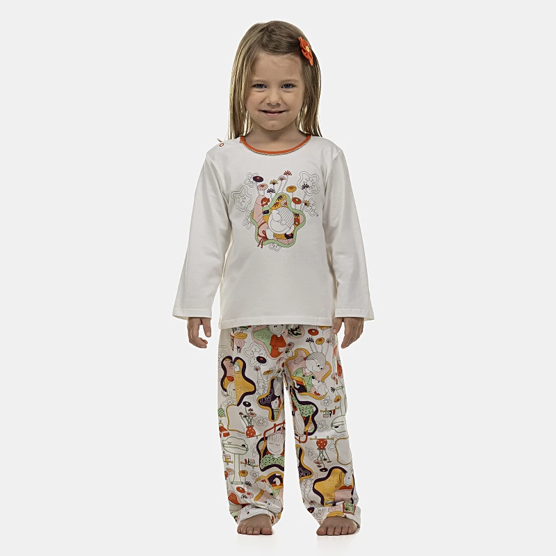 Pijama Feminino Baby Manga Longa e Calça