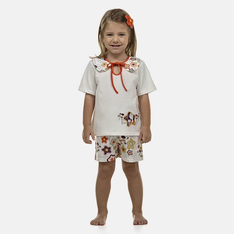 Pijama Feminino Baby Manga Curta e Short