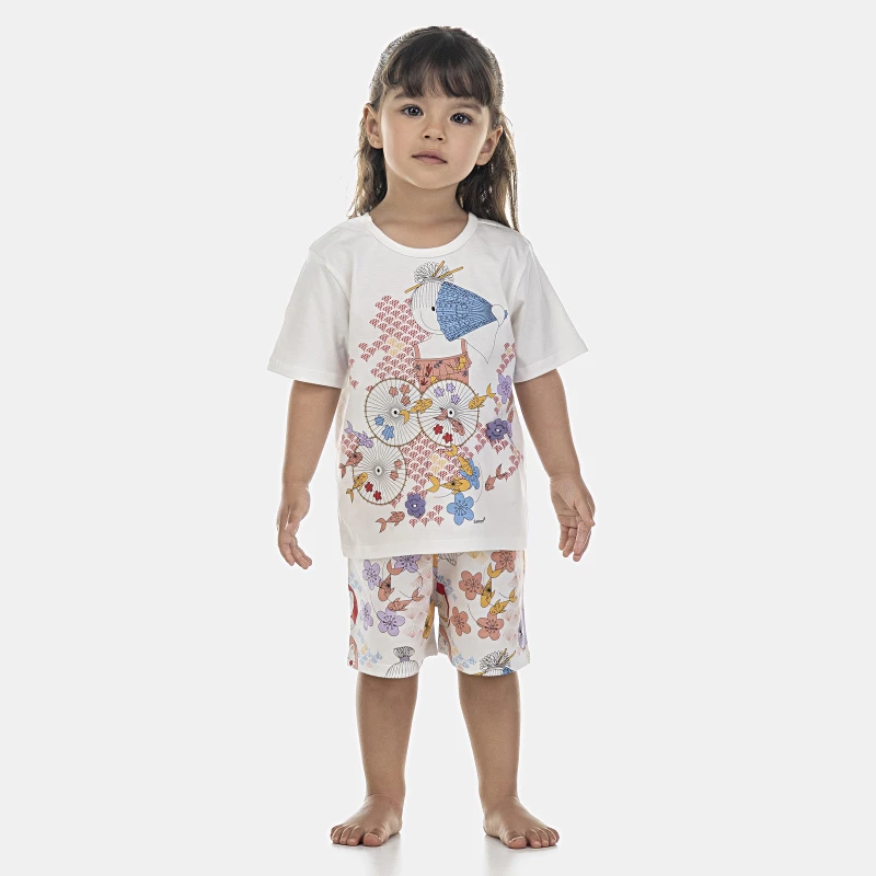Pijama Feminino Baby Manga Curta e Short