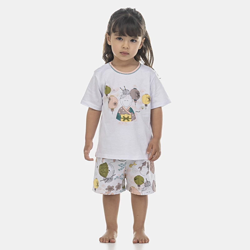 Pijama Feminino Baby Manga Curta e Short