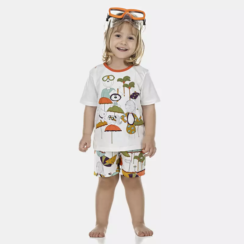 Pijama Feminino Baby Manga Curta e Short