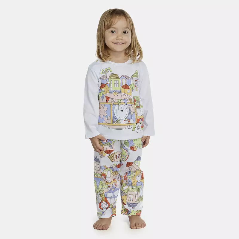 Pijama Feminino Baby Manga Longa e Calça