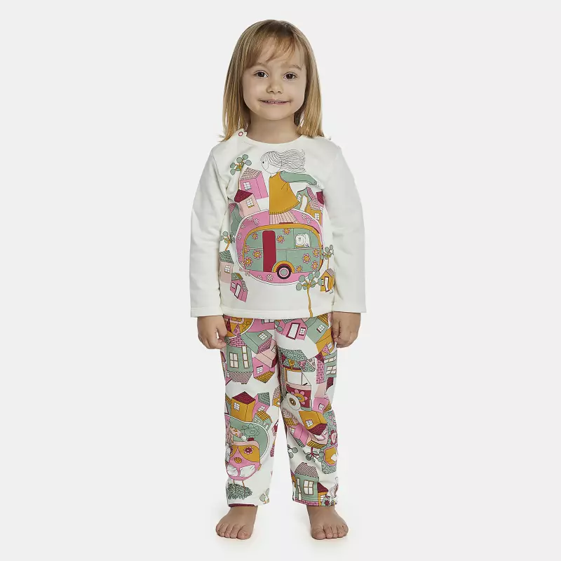 Pijama Feminino Baby Manga Longa e Calça Moletinho