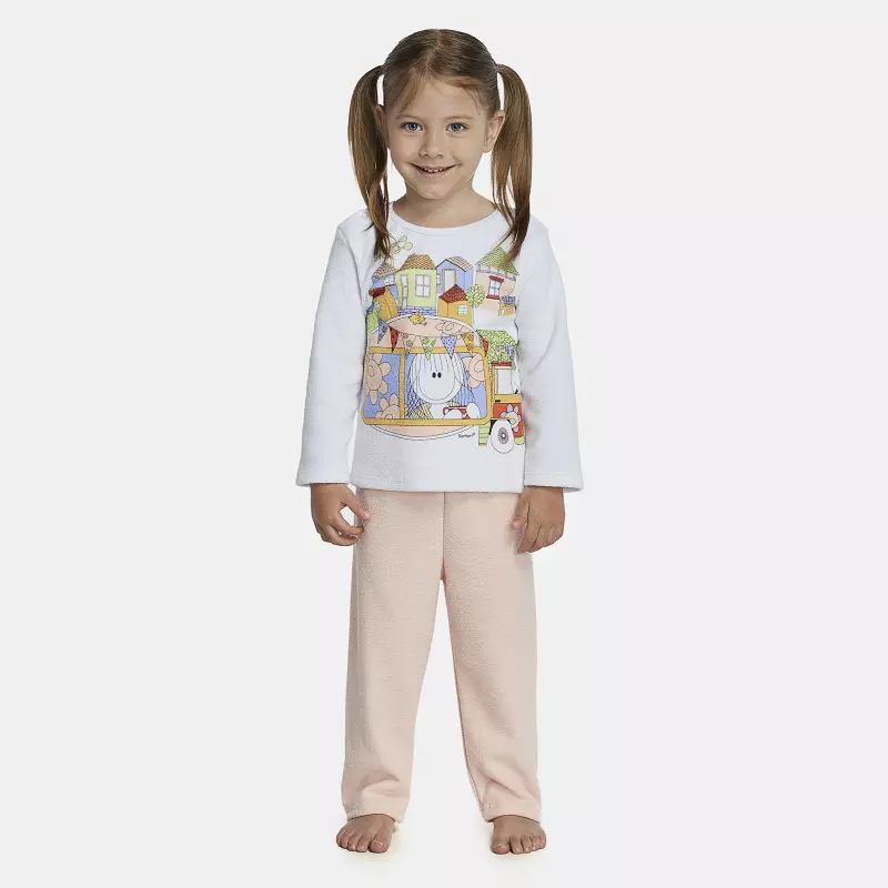 Pijama Feminino Baby Manga Longa e Calça Plush