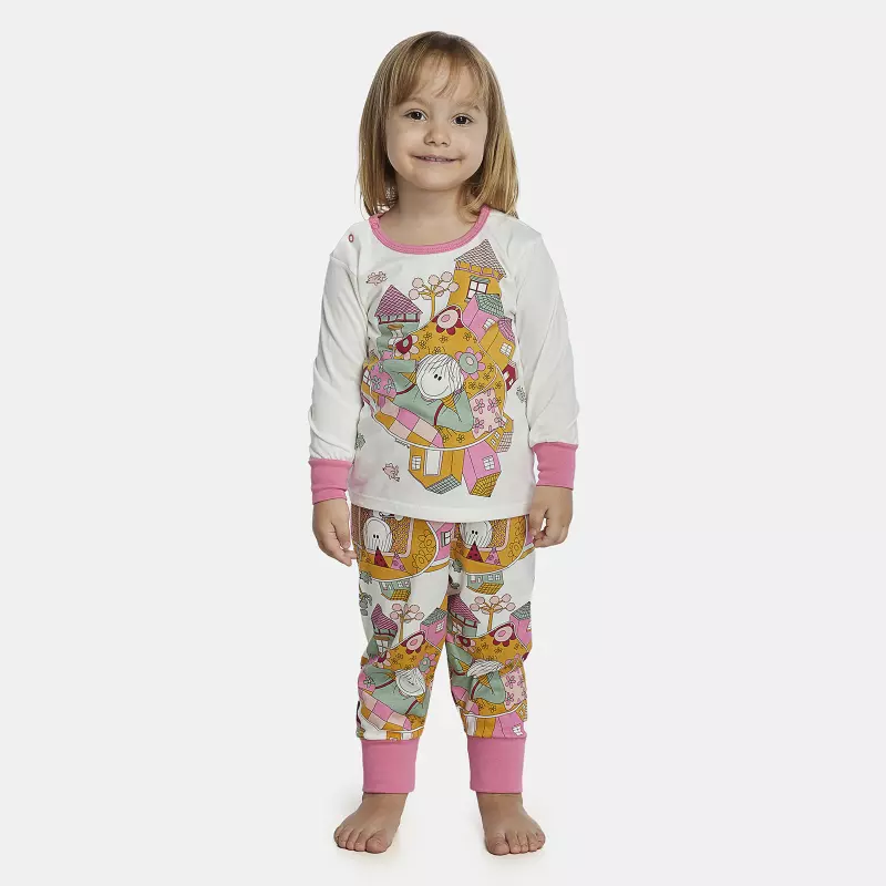 Pijama Feminino Baby Manga Longa e Calça Com Punhos