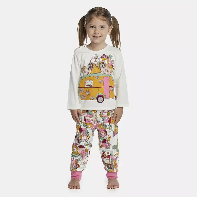 Pijama Feminino Baby Manga Longa e Calça Moletinho